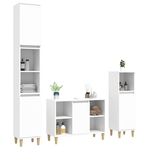 vidaXL Bathroom Furniture Set White Engineered wood Large