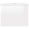 vidaXL Sink Cabinet with Built-in Basin High Gloss White Engineered Wood
