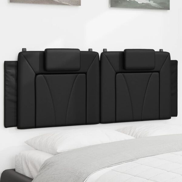 vidaXL Headboard Cushion Black Faux leather Standard Detachable