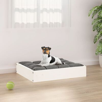 vidaXL Dog Bed White 20.3"x17.3"x3.5" Solid Wood Pine
