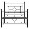 vidaXL Bed Frame Black Powder-coated steel Twin bed size Bed Frame