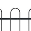 vidaXL Garden Fence with Hoop Top Steel 631.3"x23.6" Black
