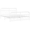 vidaXL Bed Frame White Steel Super King Bed Frame Rectangular Modern