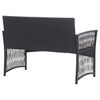 vidaXL Garden Lounge Set Black Poly Rattan Medium Removable Covers