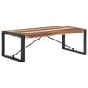 vidaXL Coffee Table Brown and black Solid acacia wood 47.2x23.6x15.7 in