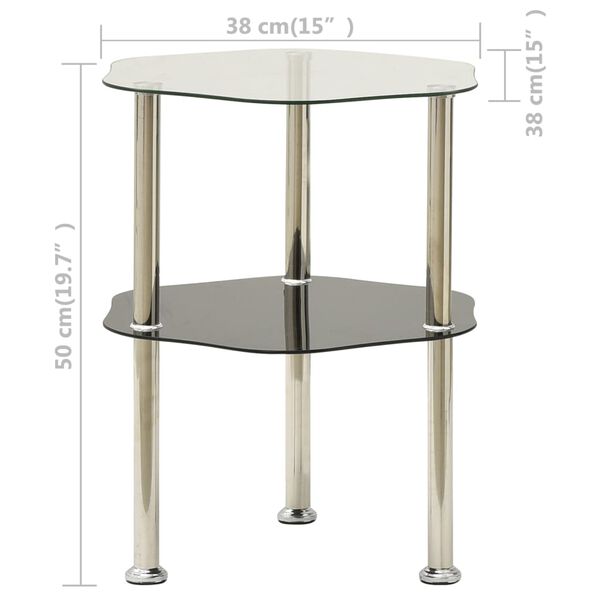 vidaXL Side Table Transparent and black