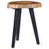 vidaXL Coffee Table Natural and Black Solid Teak Wood Small