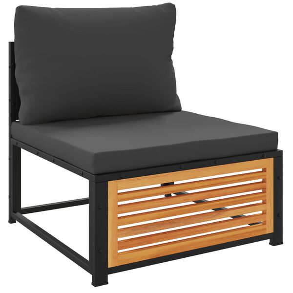 vidaXL Garden Sofa Anthracite Solid acacia wood, Powder-coated steel Small