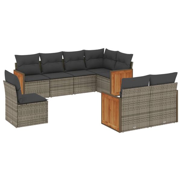 vidaXL Garden Sofa Set Grey, Dark Grey