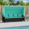 vidaXL Sun Lounger Black PE rattan, powder-coated steel One Size