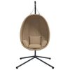 vidaXL Hanging Egg Chair Taupe Steel, 100% polyester Standard