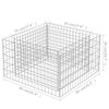 vidaXL Gabion Raised Bed Silver Galvanized steel 35.4 x 35.4 x 19.7 in