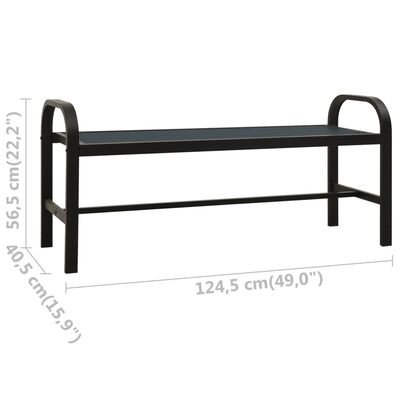 vidaXL Patio Bench 49" Steel and WPC Black