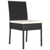vidaXL Dining Set Black Poly rattan, powder-coated steel, glass Medium
