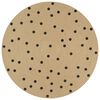 vidaXL Area Rug Natural and black polka dot Jute 59 in in diameter
