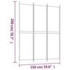 vidaXL 3-Panel Room Divider Brown 59.1"x78.7" Fabric