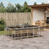 vidaXL Garden Dining Set Mix beige PE rattan 10-seater Foldable