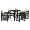 vidaXL Garden Dining Set 5 pcs Beige poly rattan