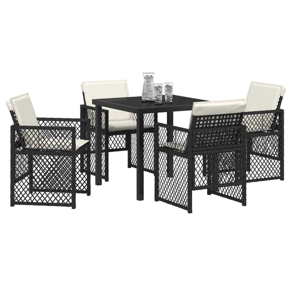 vidaXL Garden Dining Set 5 pcs Beige poly rattan