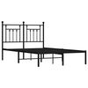 vidaXL Bed Frame Black Powder-Coated Steel 53.1 x 74.8 in Bed Frame