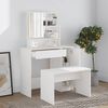 vidaXL Dressing Table Set White Engineered wood Medium