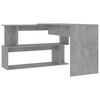 vidaXL Desk Concrete Grey Engineered wood 78.7 x 19.7 in Rotatable