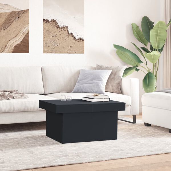 vidaXL Coffee Table Black Engineered Wood Medium Coffee Table