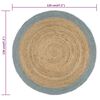 vidaXL Area Rug Natural and olive green Jute 47.2 in diameter Durable