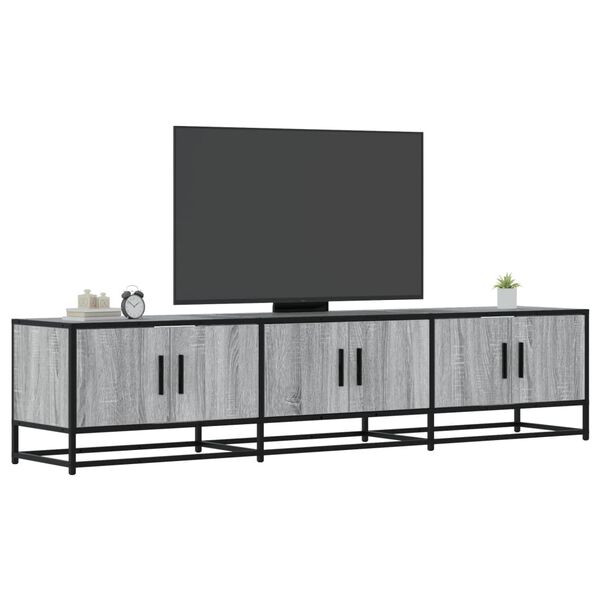 vidaXL TV Cabinet Gray Sonoma Engineered wood, Metal 70.9 in long