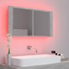 vidaXL Led Mirror Cabinet Concrete grey Engineered wood, Acrylic