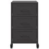 vidaXL Bedside Cabinet Black Cold-rolled steel Medium Bedside Cabinet