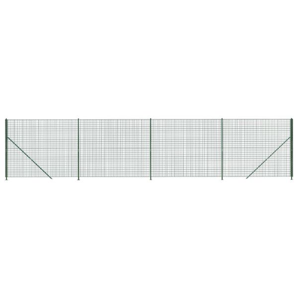 vidaXL Wire Mesh Fence with Flange Green 5.2x32.8'