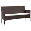 vidaXL Sofa Set Brown PE Rattan, Powder-Coated Steel, Glass 4 Piece