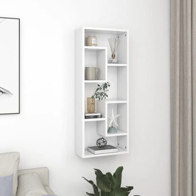 vidaXL Wall Shelf White 14.2"x6.3"x35.4" Engineered Wood