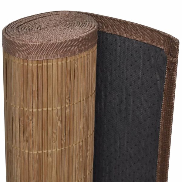 vidaXL Carpet Brown Bamboo, Polypropylene, PVC 59.1 x 78.7 in Area Rugs