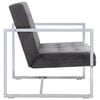 vidaXL Armchair Dark Grey Polyester velvet, wood, chrome 2-seater