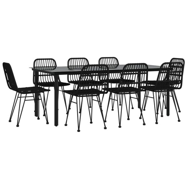 vidaXL Garden Dining Set Black