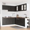 vidaXL Kitchen Cabinet Set Black Engineered wood and glass 11-Piece Set