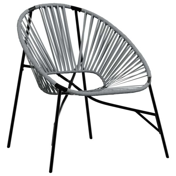 vidaXL Garden Egg Chair Black and Light Grey