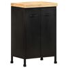 vidaXL Sideboard Rough mango wood with a natural finish and black iron