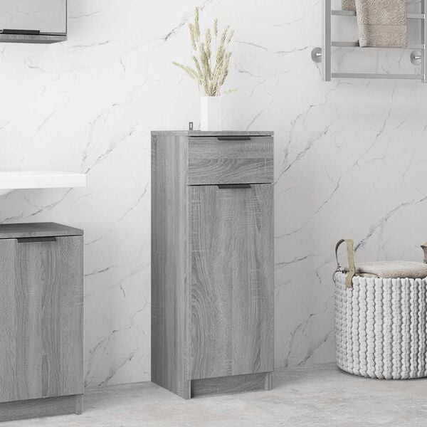 vidaXL Bathroom Cabinet Grey Sonoma Engineered Wood Bathroom Cabinet