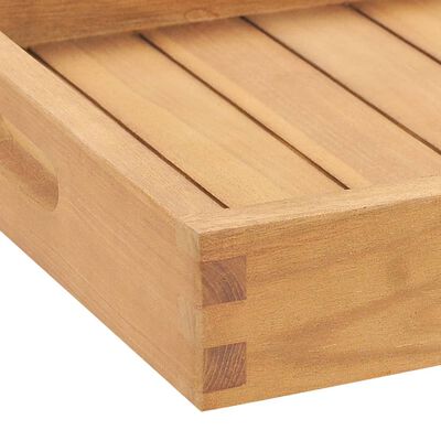 vidaXL Serving Tray 23.6"x13.8" Solid Wood Teak