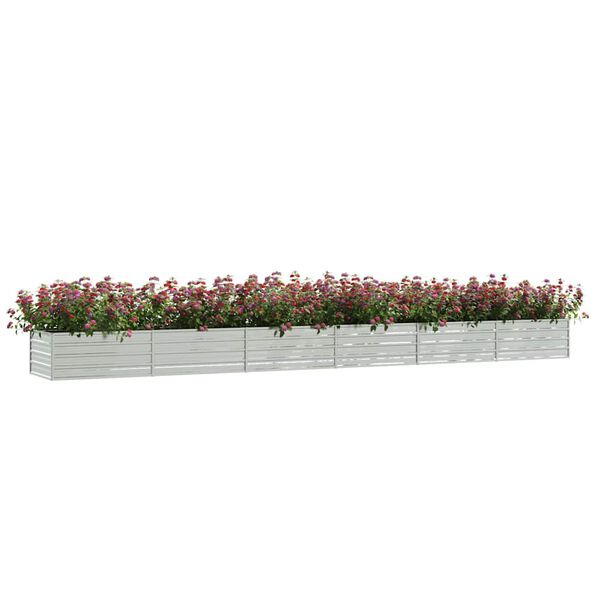 vidaXL Garden Raised Bed Silver Galvanized Steel Extra Large