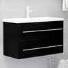 vidaXL Sink Cabinet With Basin Black and White Engineered wood and ceramic