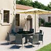 vidaXL 9 Piece Patio Dining Set Poly Rattan Anthracite & Gray