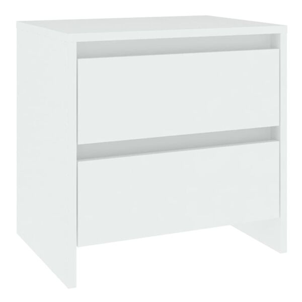 vidaXL Bedside Cabinet Set of 2 White Engineered Wood Medium