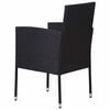 vidaXL Garden Chair Set of 4 Black PE Rattan, Steel 18.5 in