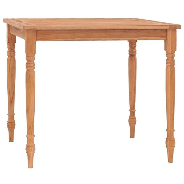 vidaXL Batavia Table Natural Teak Solid Teak Wood 33.5x33.5 in Durable