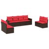vidaXL 8 Piece Patio Sofa Set with Cushions Brown Poly Rattan