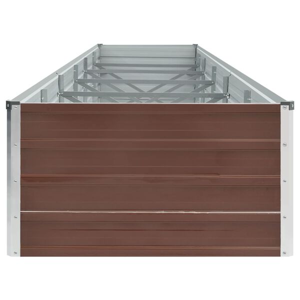 vidaXL Raised Bed Brown Galvanized steel 189 x 31.5 x 17.7 in Durable